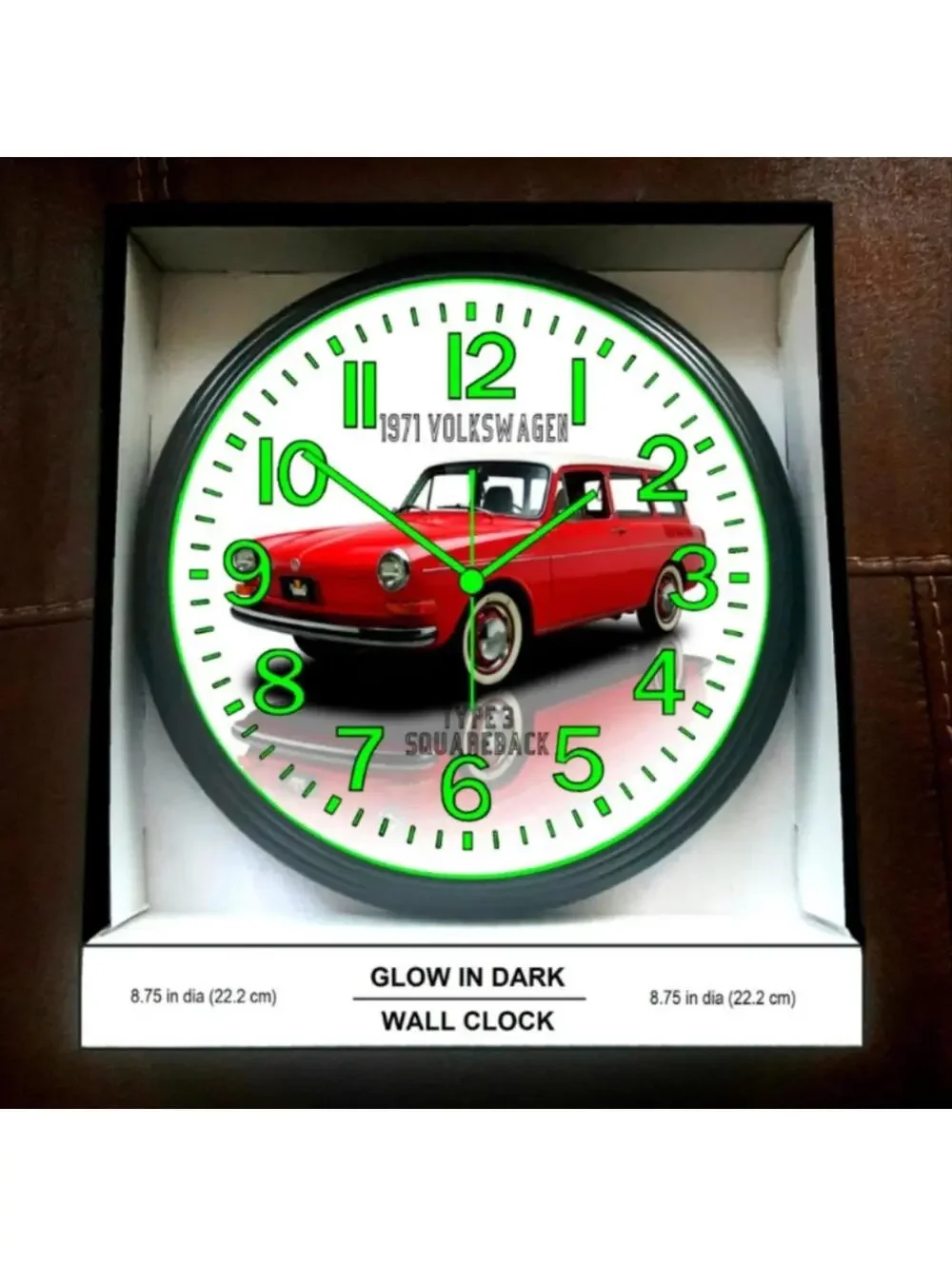 1971 VW Volkswagen Square Back Glow In The Dark Wall Clock New!